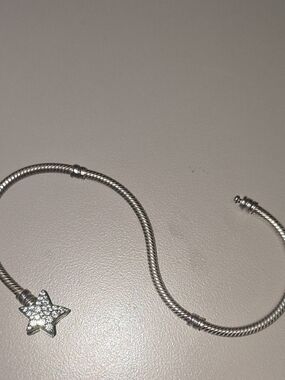 Pandora Moments Asymmetric Star Clasp Snake Chain Bracelet S925 Authentic